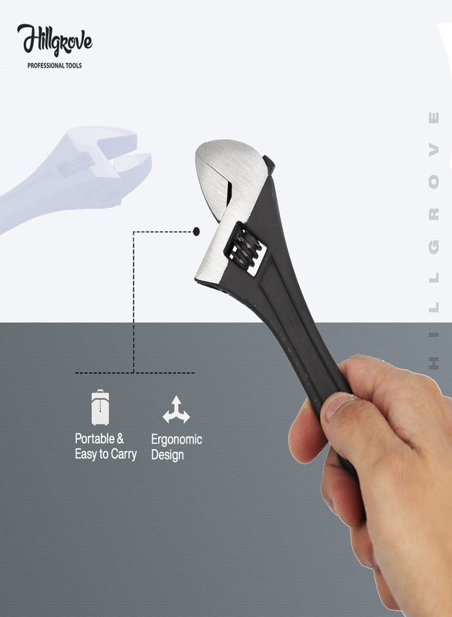 Hillgrove Universal Multi-Function Professional 10 inch with 0-30mm Jaw Opening Capacity Adjustable Wrench Spanner Hand Tool Single Sided Open End Wrench (Pack of 1) - Image 5
